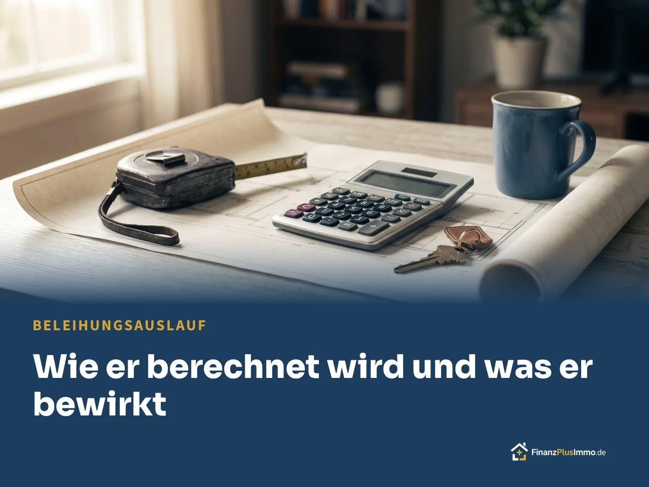 Taschenrechner auf Plan mit Schlüssel, darunter die Überschrift „Wie er berechnet wird und was er bewirkt“
