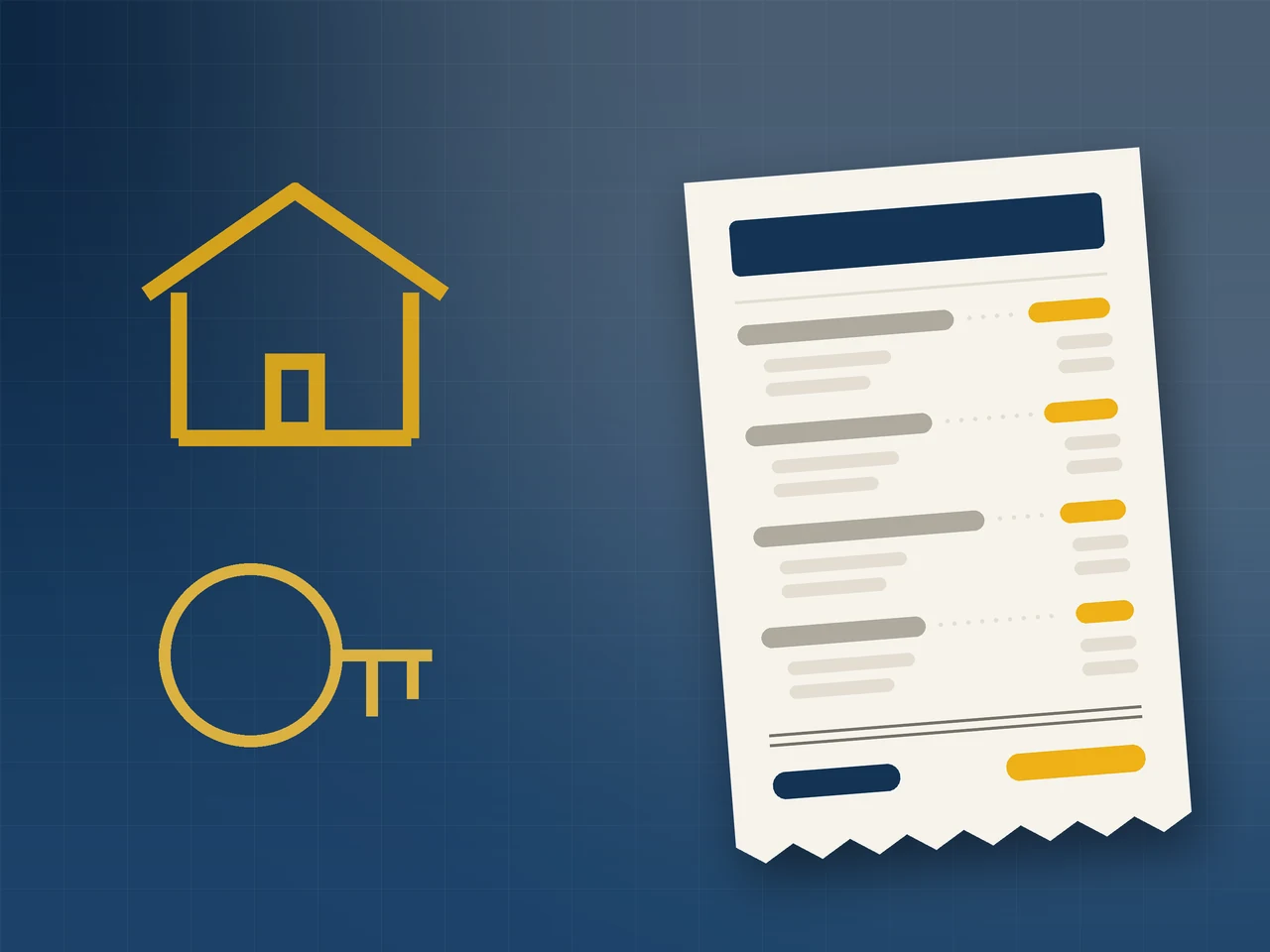 Stilisierter Beleg als Kopfmotiv für den Beitrag über Umschuldung bei vermieteten Immobilien