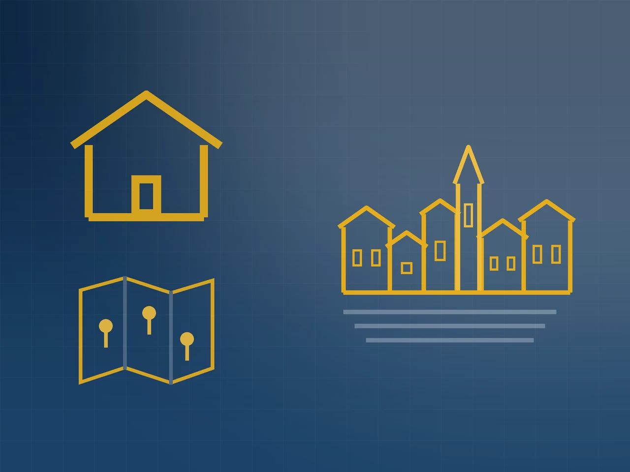 Stilisierte Stadtsilhouette als Kopfmotiv für den Beitrag über den Wohnungsmarkt in Koblenz Metternich